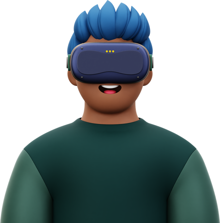 3D Male Avatar Character with VR Glasses