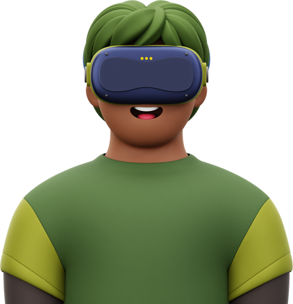 3D Male Avatar Character with VR Glasses
